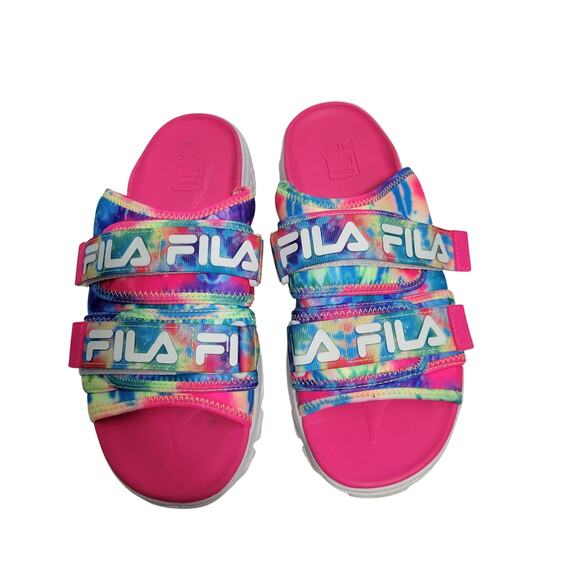Fila Disruptor Bold Slip On Slide Tye Dyed Platform Sandals Size 9  10925-2804 - Picture 1 of 7